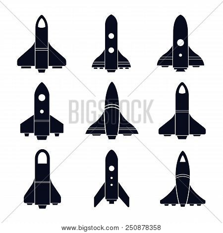Rocket Icon Vector Set. Rocket Silhouette Set Vector