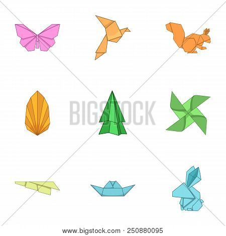 Paper Collection Icons Set. Cartoon Set Of 9 Paper Collection Vector Icons For Web Isolated On White