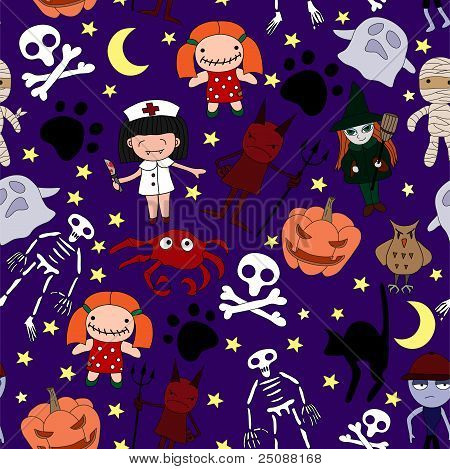 Halloween caratteri seamless pattern