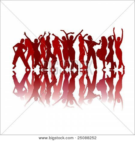 แดงเต้นรำ silhouettes