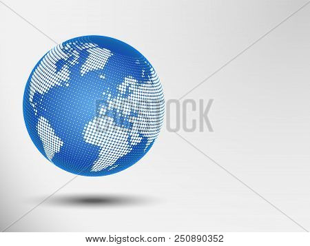 Vector Halftone Dots. Globe Abstract Dots Vector Background