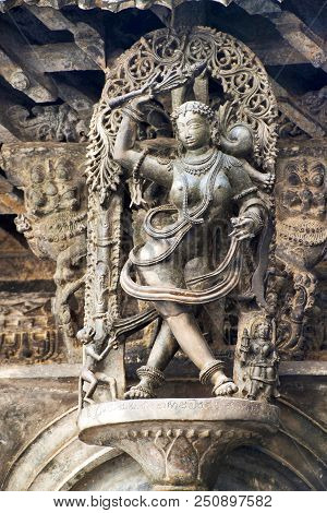 Shilabalika, Celestial Maiden, As A Kapikupite. Monkey, In The Bottom Left Corner, Pulling Saree. Ch