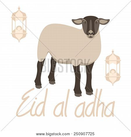 Muslim Holiday  Kurban  Bajram  Eid Al -adha Vector Illustration  Flat