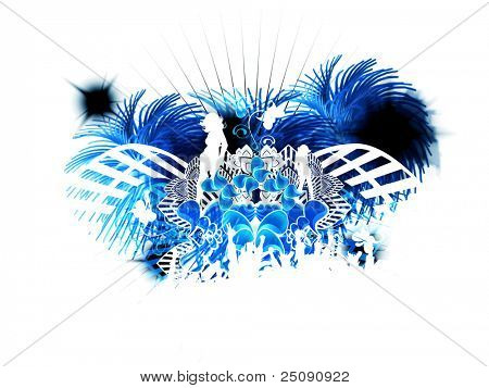 festival de beleza azul branco