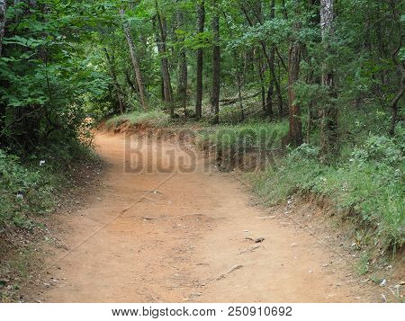 Rustrel, France - July 14, 2018: Photography Showing A Pathway. The Photography Was Taken From The T