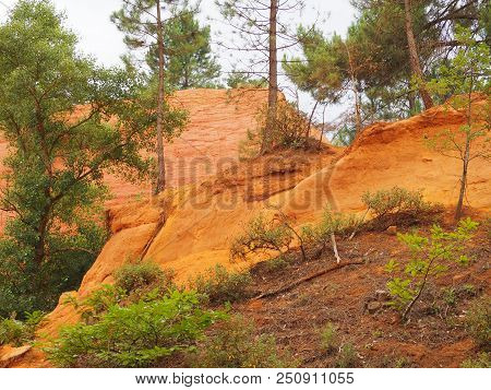 Rustrel, France - July 14, 2018: Photography Showing A Magnificent Landscape. The Photography Was Ta