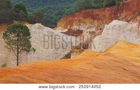 Rustrel, France - July 14, 2018: Photography Showing A Magnificent Landscape. The Photography Was Ta