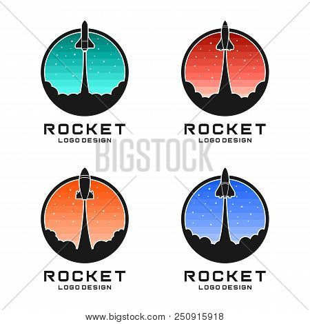 Rocket Logo Design Vector Illustration. Rocket Launch Logo