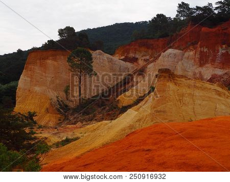 Rustrel, France - July 14, 2018: Photography Showing A Magnificent Landscape. The Photography Was Ta
