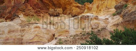 Rustrel, France - July 14, 2018: Photography Showing A Magnificent Landscape. The Photography Was Ta