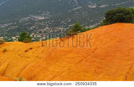 Rustrel, France - July 14, 2018: Photography Showing A Magnificent Landscape. The Photography Was Ta