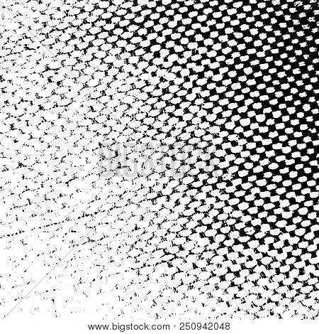 Distress Thread Used Texture. Grunge Rough Dirty Background. Shabby Black Cotton Cover. Overlay Aged