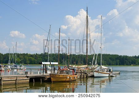 Loviisa, Finland - July 21, 2018: A Sunny July Day At The City Wharf