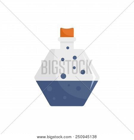 Blue Potion Icon. Flat Illustration Of Blue Potion Vector Icon For Web Isolated On White