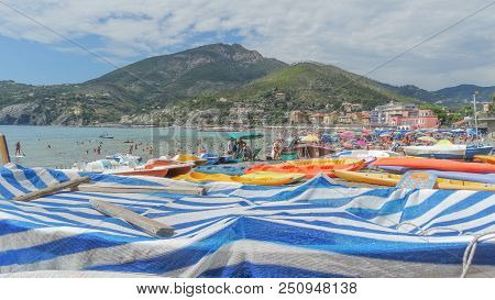 Levanto (la Spezia), 24 July 2018: Favorite Destination For Tourists During The July Holidays