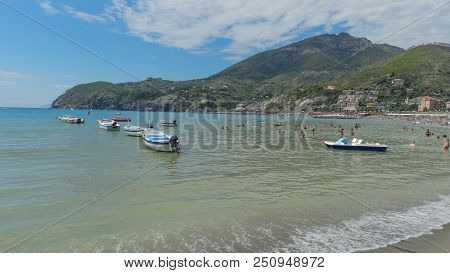 Levanto (la Spezia), 24 July 2018: Favorite Destination For Tourists During The July Holidays