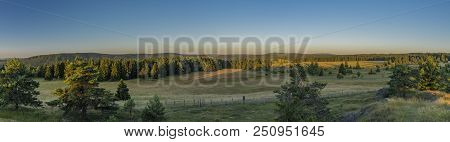 Slavkovsky Les Mountains In Summer Sunny Sunset Evening Near Krizky Area
