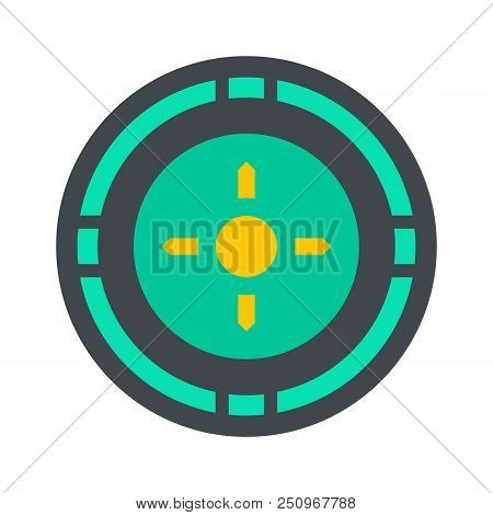 Reticle Target Icon. Flat Illustration Of Reticle Target Vector Icon For Web Isolated On White