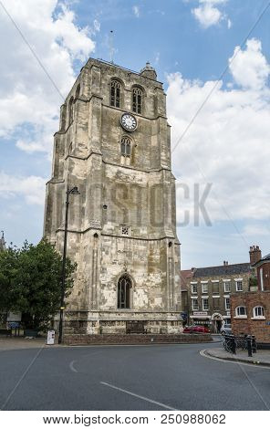 Beccles, Suffolk, Uk, July 2018 - View Of Saint Michaels Bell Tower From New Market, Beccles, Suffol