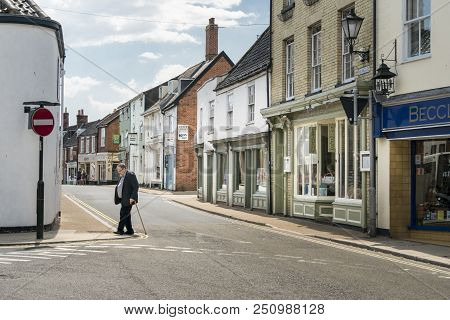 Beccles, Suffolk, Uk, July 2018 - View Of The Historic Buildings In Hungate, Beccles Suffolk, Uk