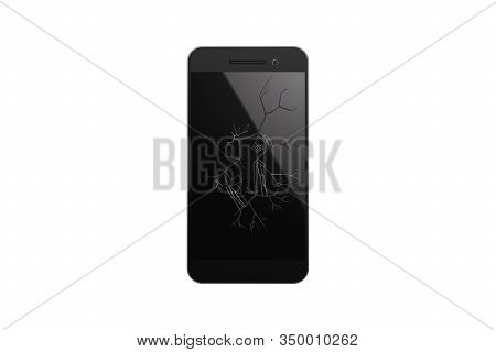 Smartphone Screen Smashed. Vector Illustration. The Touchphone Is Broken.