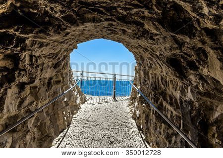Grottoes Rosh - ha - Nikra - geological formation in northern Israel, on the border with Lebanon.  Walking route has been laid through karst rock. The concept of active and photo tourism