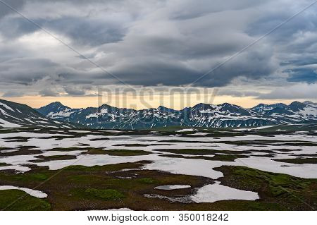 Panoramic View Of The City Petropavlovsk-kamchatsky And Volcanoes: Koryaksky Volcano, Avacha Volcano