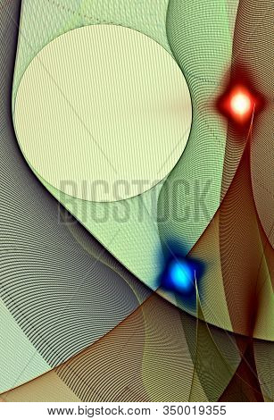 Abstract, Fractal, Computer-generated Image Of Multi-colored Geometric Shapes, Curves And Lines Rese