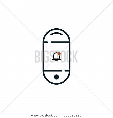 One New Notification Window On The Phone Screen. Vector Symbol