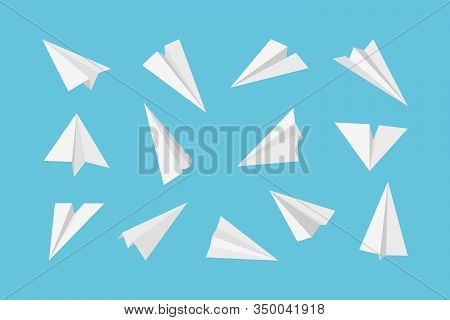 Paper Plane. Rockets Jet Aircraft Air Transport From Paper 3d Origami Style Vector Collection. Plane