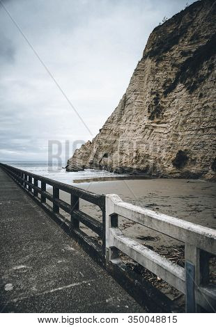 Cloudy Sunday Morning At Tolaga Bay Wharf New Zealand