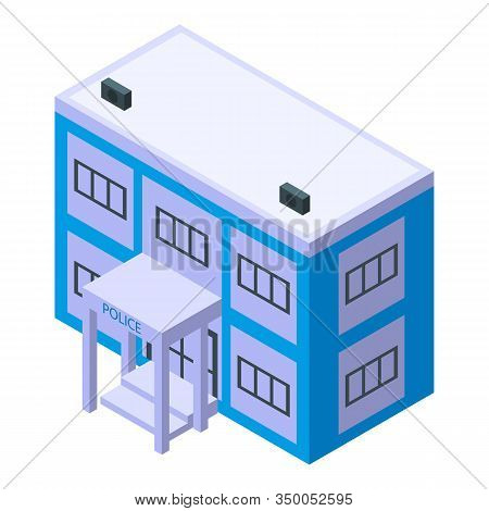 Police Building Officer Icon. Isometric Of Police Building Officer Vector Icon For Web Design Isolat