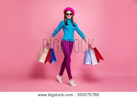 Full Length Body Size View Of Her She Nice-looking Attractive Lovely Pretty Charming Cheerful Cheery