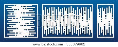 Laser Cut Panel. Cutout Silhouette With Abstract Geometric Pattern, Liquid Lines. Decorative Templat
