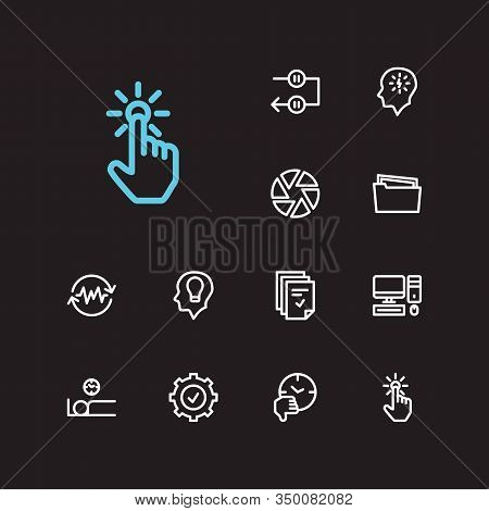 Work Icons Set. Periodic Breaks And Work Icons With Delegate Tasks, Manage Stress And Wake Up Earlie