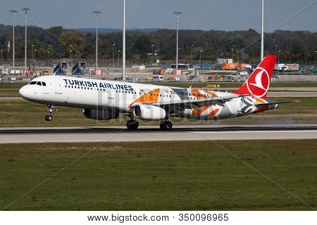 Munich / Germany - October 4, 2017: Turkish Airlines Special Livery Airbus A321 Tc-jro Passenger Pla