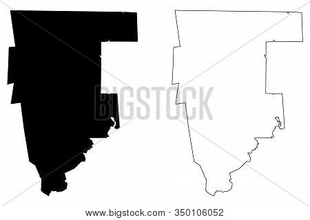 Tolland County, Connecticut (u.s. County, United States Of America,usa, U.s., Us) Map Vector Illustr
