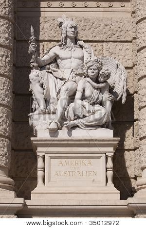 filho e mãe de guerreiro do marllon Austrália estátua
