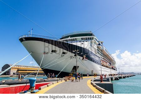 San Juan, Puerto Rico - February 20, 2018: San Juan Serves As A Major Tourist Hub To The Rest Of The