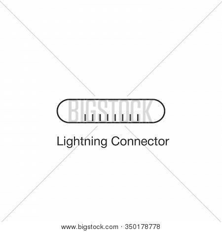 Lightning Female Connector Flat Vector Icon For Apps And Websites. Stock Vector Illustration Isolate