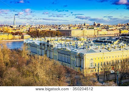Panoramic View From The Roof Of St. Isaac's Cathedral. Saint Petersburg. Russia.