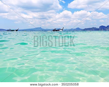 Aonang, Krabi / Thailand - February 11, 2019: Aonang Beach, The Beautiful And Famous Place In Thaila