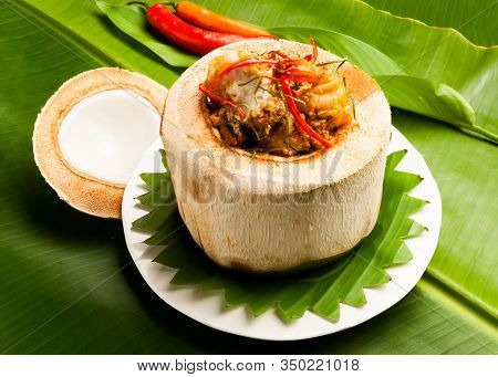 Chilly Spicy Thai Food In Coconut,  Hor Mok