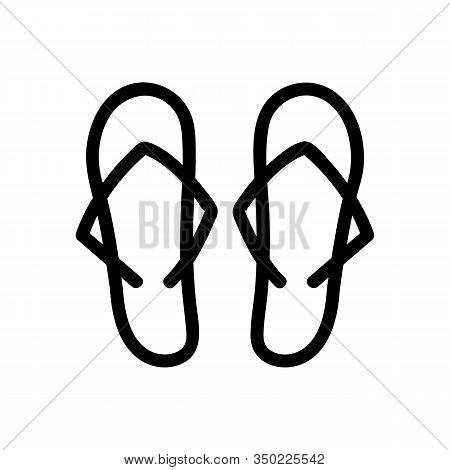 Flip-flops Icon Vector. Thin Line Sign. Isolated Contour Symbol Illustration