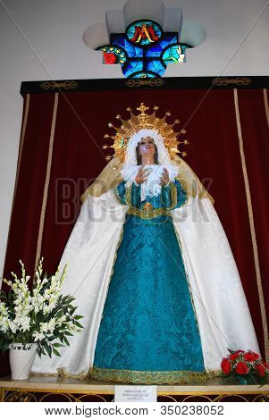 Fuengirola, Spain - August 06, 2008 - Religious Statue Inside The Iglesia Nuestra Senora Del Rosario