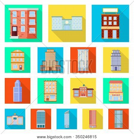 Vector Design Of Municipal And Center Icon. Collection Of Municipal And Estate Stock Vector Illustra