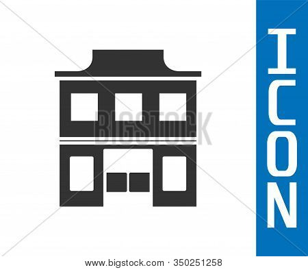 Grey Wild West Saloon Icon Isolated On White Background. Old West Building. Vector Illustration