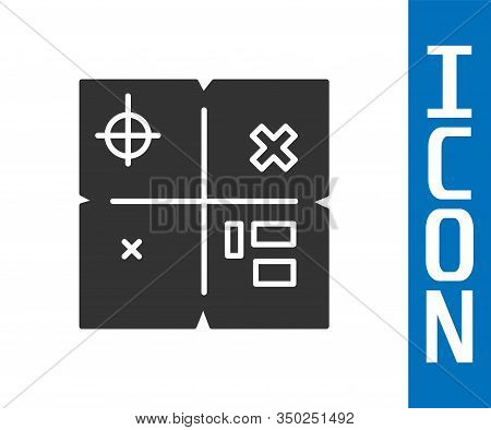 Grey Treasure Map Icon Isolated On White Background. Vector Illustration