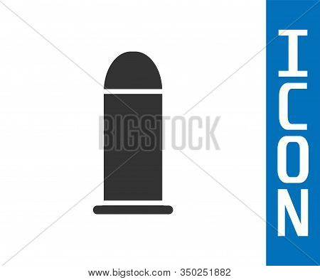 Grey Bullet Icon Isolated On White Background. Vector Illustration
