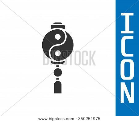 Grey Yin Yang Symbol Of Harmony And Balance Icon Isolated On White Background. Vector Illustration